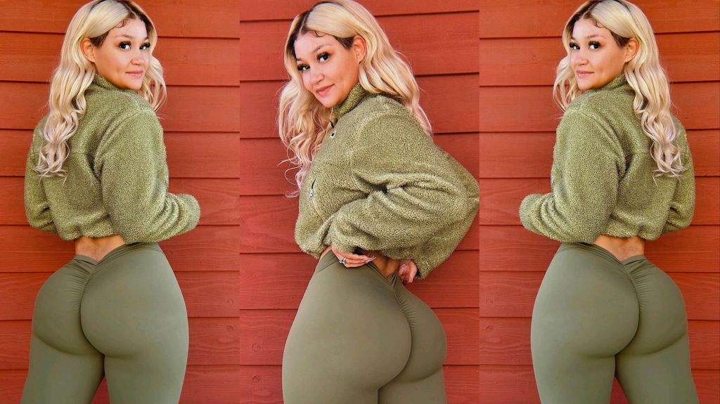 “Spanish Beauty Rocks Army Green Leggings—Fans Go Wild Over Her Stunning Curves!”